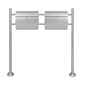 Double stainless steel letterbox with stand