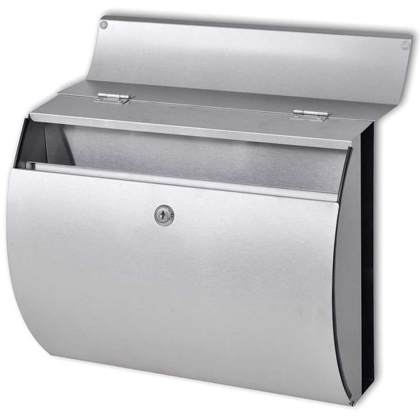 Double stainless steel letterbox with stand