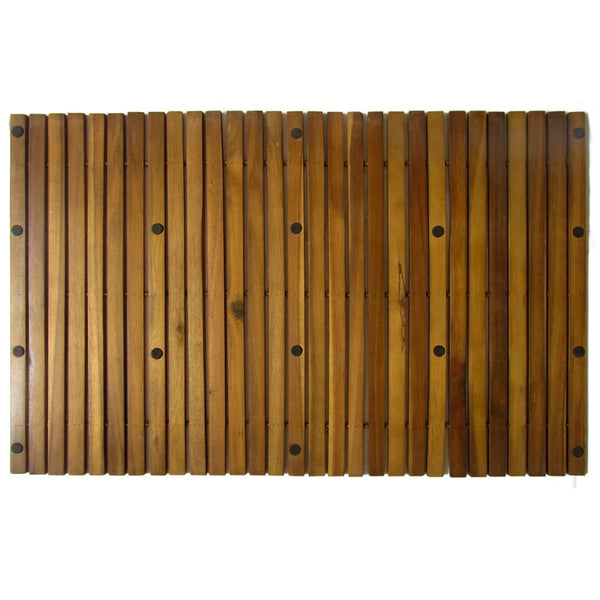 3 x Acacia Wood Bath Mat 80 x 50 cm