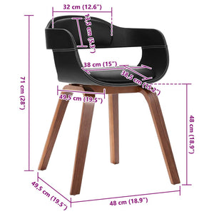 vidaXL Dining Chair Bentwood and Faux Leather