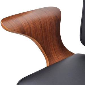 vidaXL Swivel Office Chair Bentwood with Faux Leather Upholstery