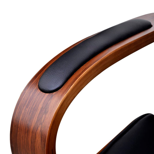 vidaXL Swivel Office Chair with Headrest Bentwood Faux Leather