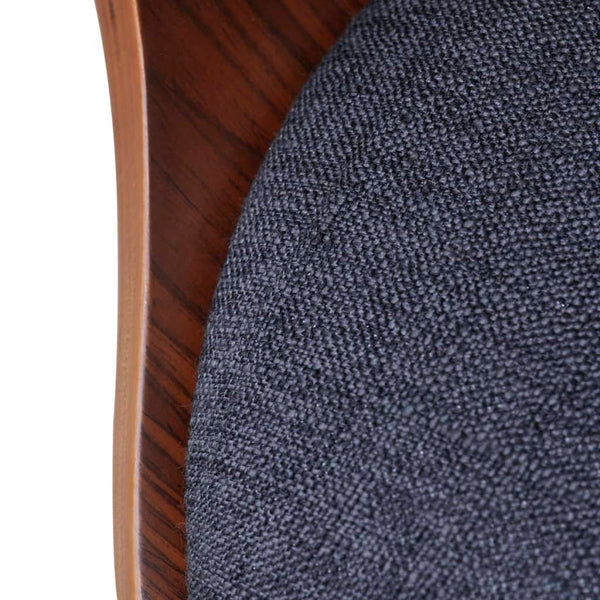 vidaXL Dining Chairs 2 pcs Dark Grey Bentwood and Fabric