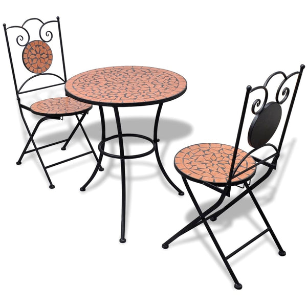 vidaXL 3-Piece Bistro Set Ceramic Terracotta