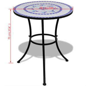 vidaXL 3-piece Bistro Set Ceramic Tile Blue and White