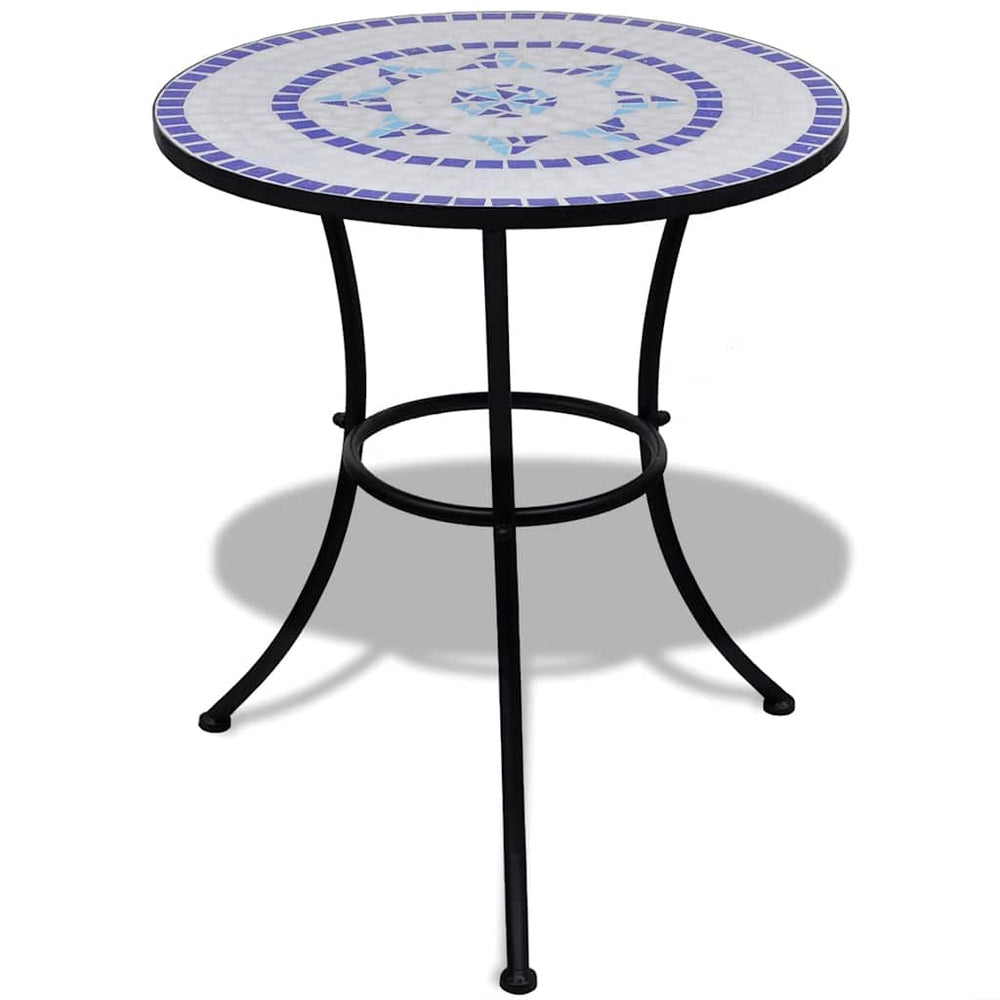 vidaXL 3-piece Bistro Set Ceramic Tile Blue and White