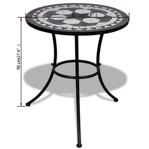 vidaXL 3-Piece Bistro Set Ceramic Black and White