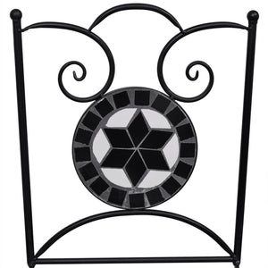 vidaXL 3-Piece Bistro Set Ceramic Black and White