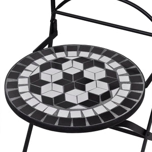 vidaXL 3-Piece Bistro Set Ceramic Black and White
