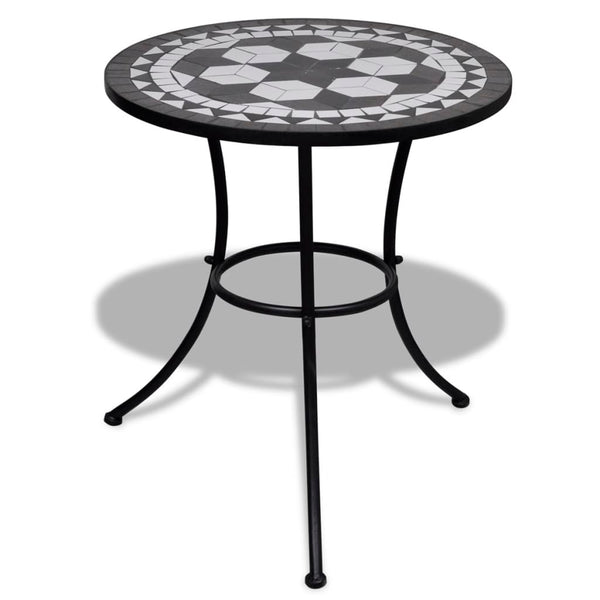vidaXL 3-Piece Bistro Set Ceramic Black and White