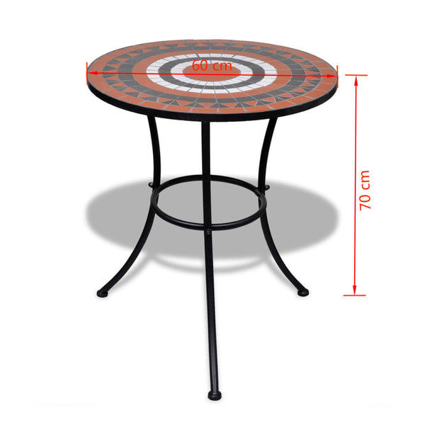 vidaXL 3-Piece Bistro Set Ceramic Terracotta and White