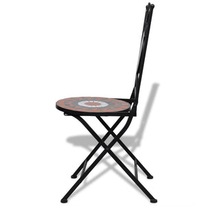 vidaXL 3-Piece Bistro Set Ceramic Terracotta and White