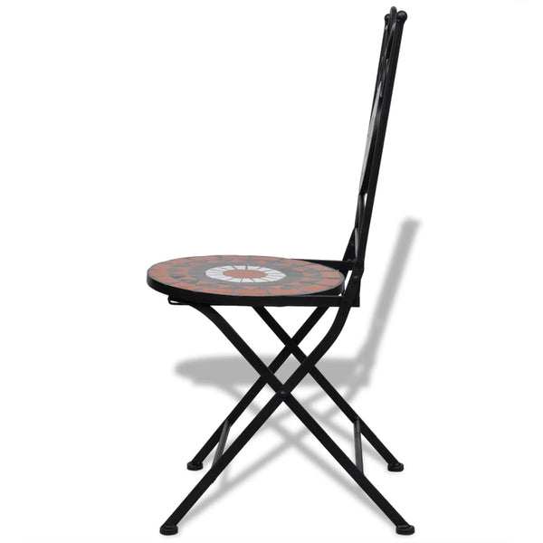 vidaXL 3-Piece Bistro Set Ceramic Terracotta and White