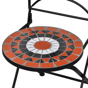 vidaXL 3-Piece Bistro Set Ceramic Terracotta and White