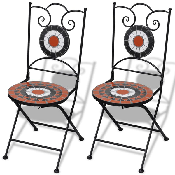 vidaXL 3-Piece Bistro Set Ceramic Terracotta and White