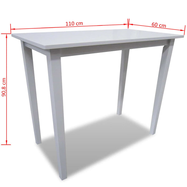 vidaXL White Wooden Bar Table