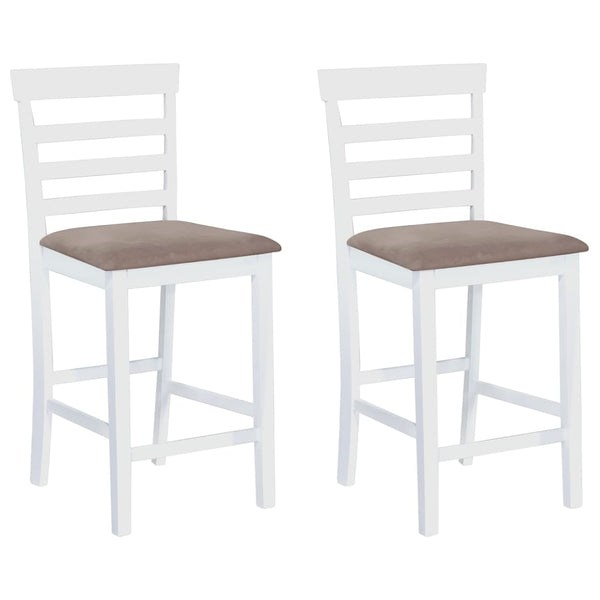 vidaXL Bar Stools 2 pcs White Fabric