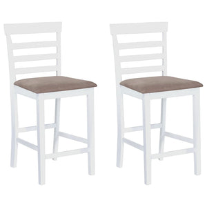 vidaXL Bar Stools 2 pcs White Fabric