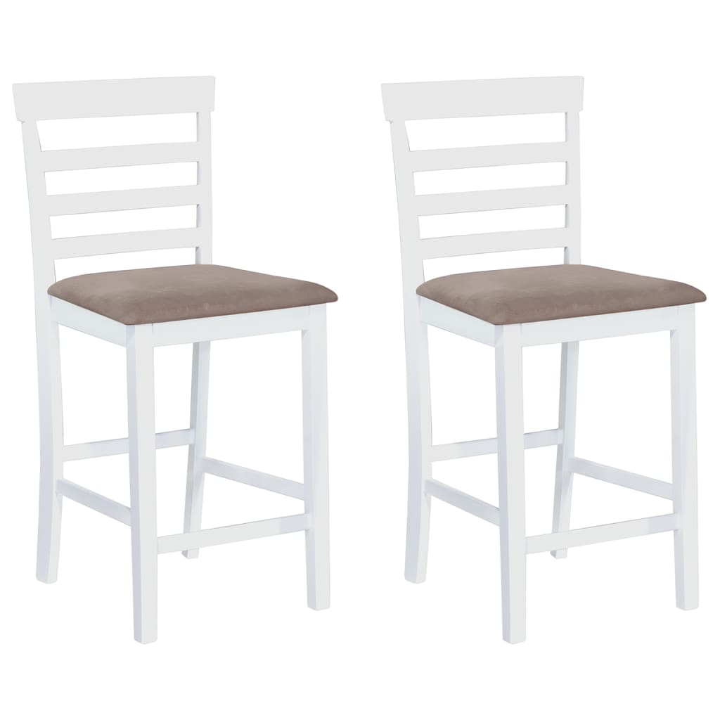 vidaXL Bar Stools 2 pcs White Fabric