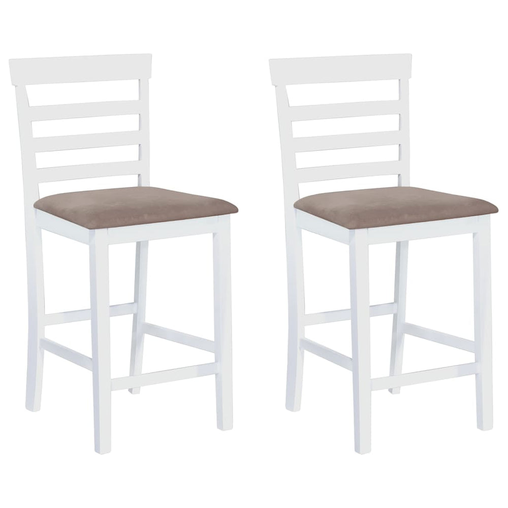 vidaXL Bar Stools 2 pcs White Fabric