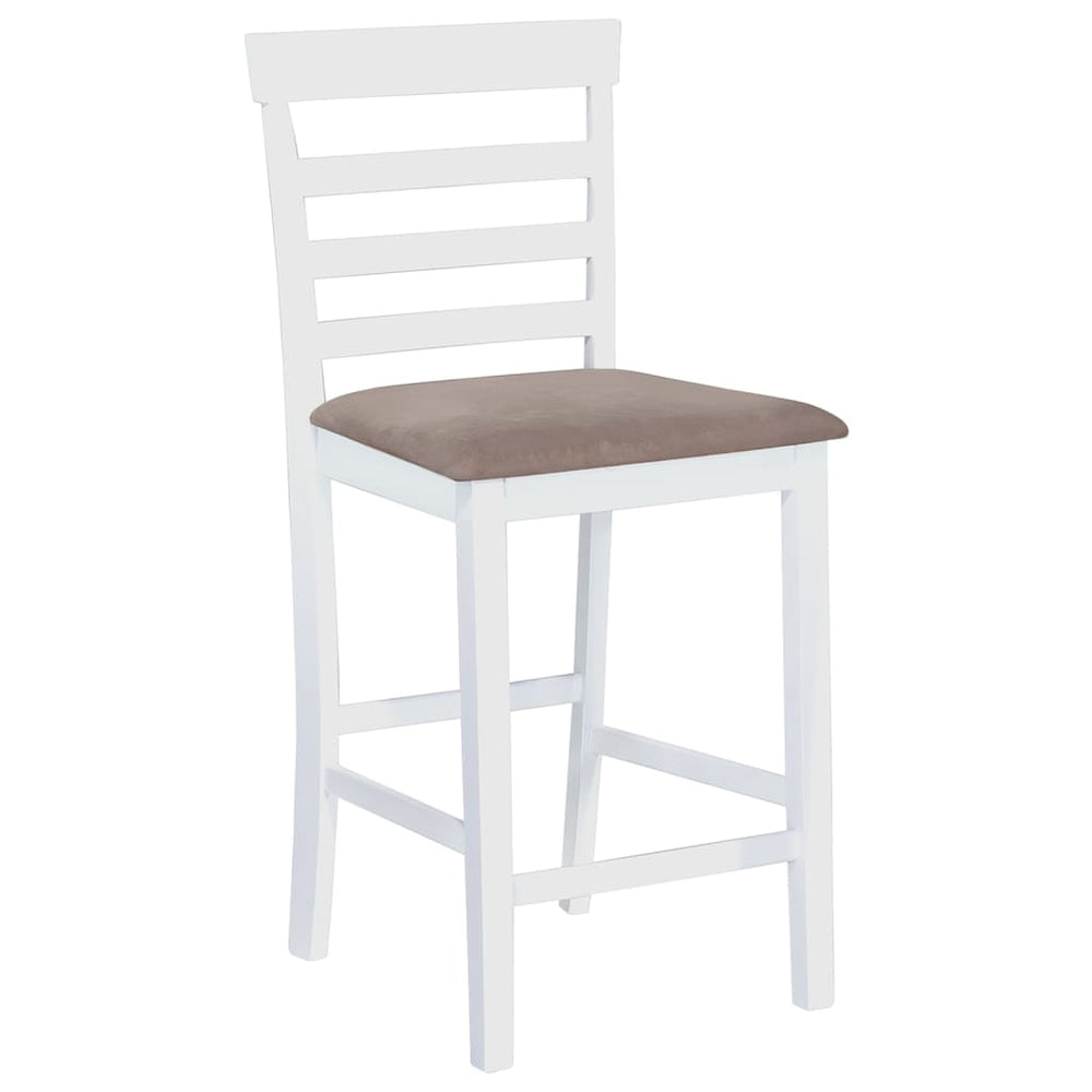 vidaXL Bar Stools 2 pcs White Fabric