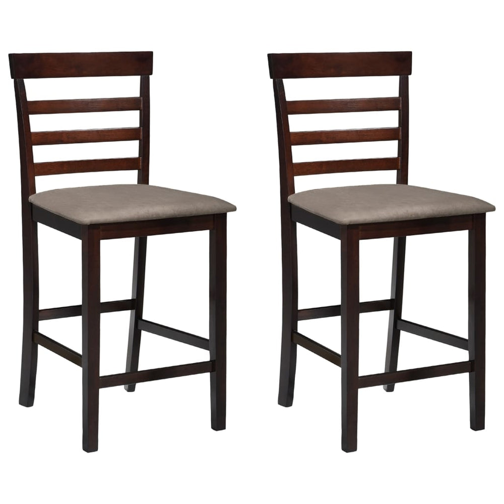 vidaXL Bar Stools 2 pcs Brown Fabric