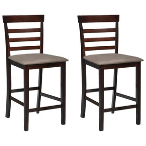 vidaXL Bar Stools 2 pcs Brown Fabric