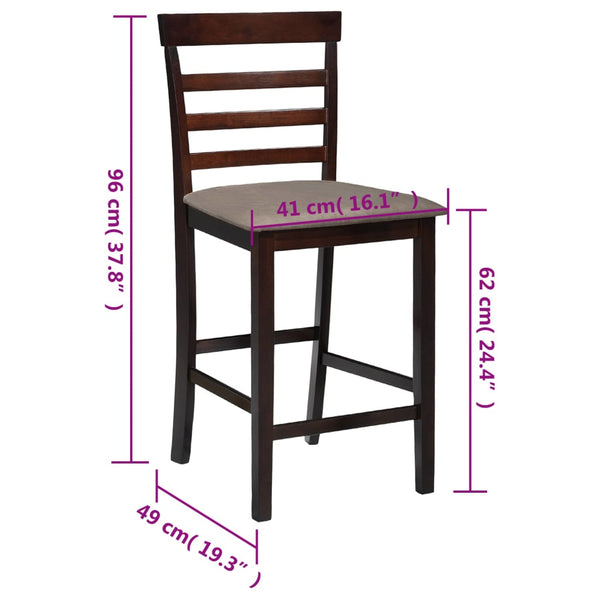 vidaXL Bar Stools 2 pcs Brown Fabric