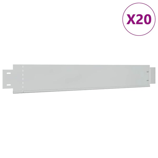 vidaXL Flexible Lawn Edging Set of 10 Galvanized Steel 100x14 cm