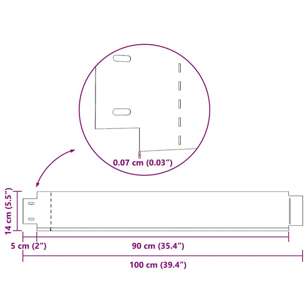 vidaXL Flexible Lawn Edging Set of 10 Galvanized Steel 100x14 cm