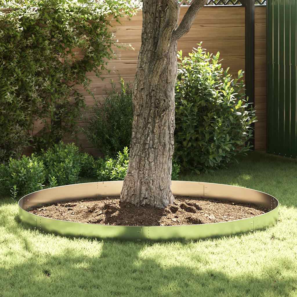 vidaXL Flexible Lawn Edging 15-Piece Set Galvanized Steel 100x14 cm