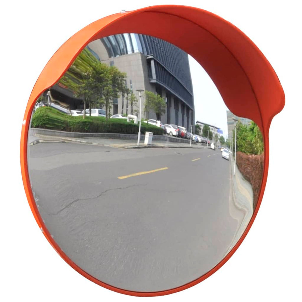 vidaXL Traffic Mirror Convex PC Plastic Orange 45 cm Outdoor