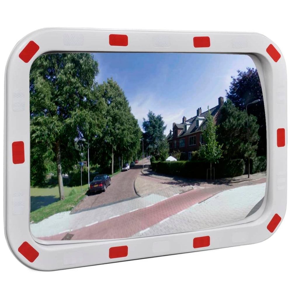 vidaXL Convex Rectangular Traffic Mirror 40x60 cm with Reflectors