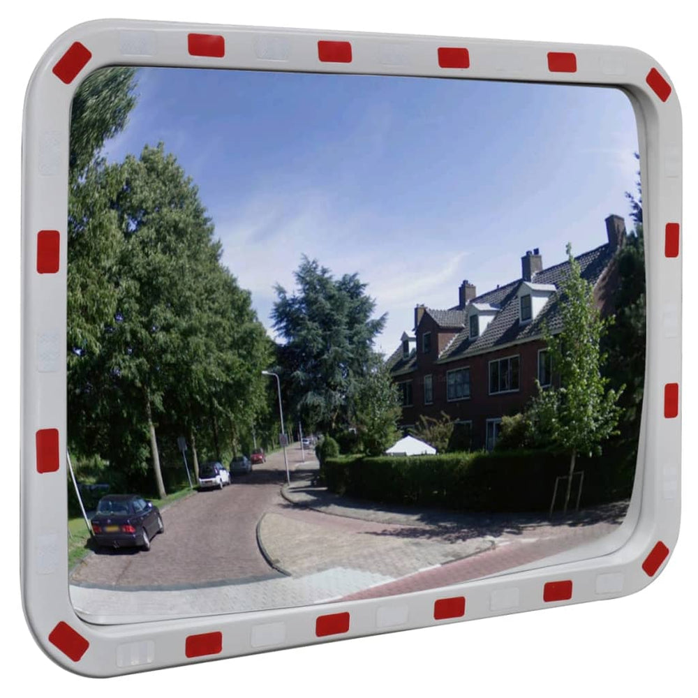 vidaXL Convex Rectangular Traffic Mirror 40x80 cm with Reflectors