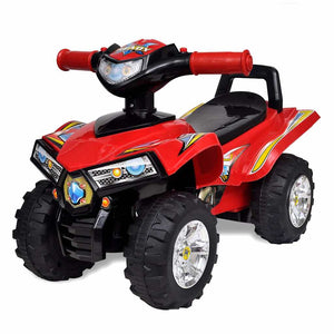 Red Ride-On Quad for Kids with Sound and Light