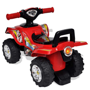Red Ride-On Quad for Kids with Sound and Light