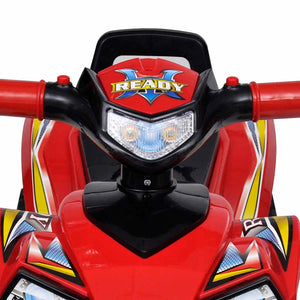 Red Ride-On Quad for Kids with Sound and Light