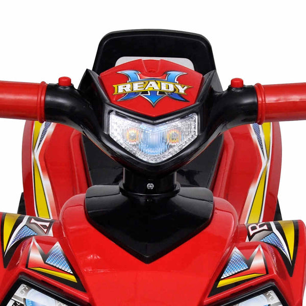 Red Ride-On Quad for Kids with Sound and Light