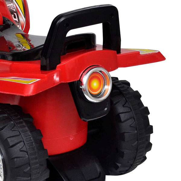 Red Ride-On Quad for Kids with Sound and Light