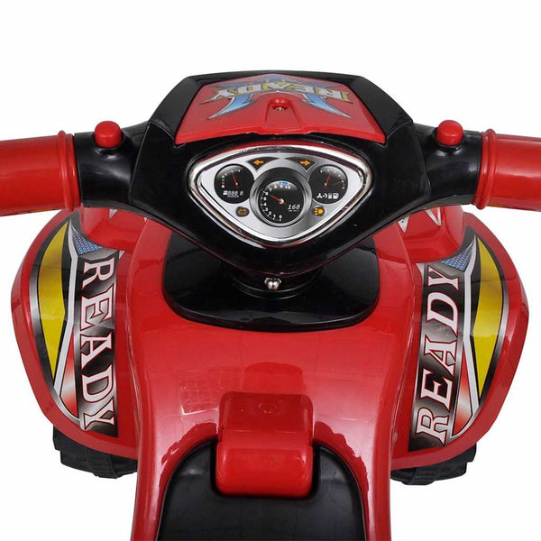 Red Ride-On Quad for Kids with Sound and Light