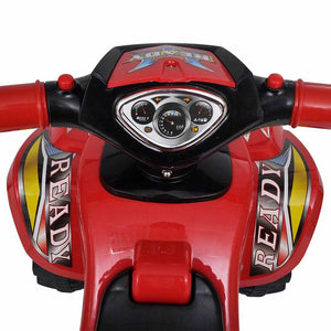 Red Ride-On Quad for Kids with Sound and Light