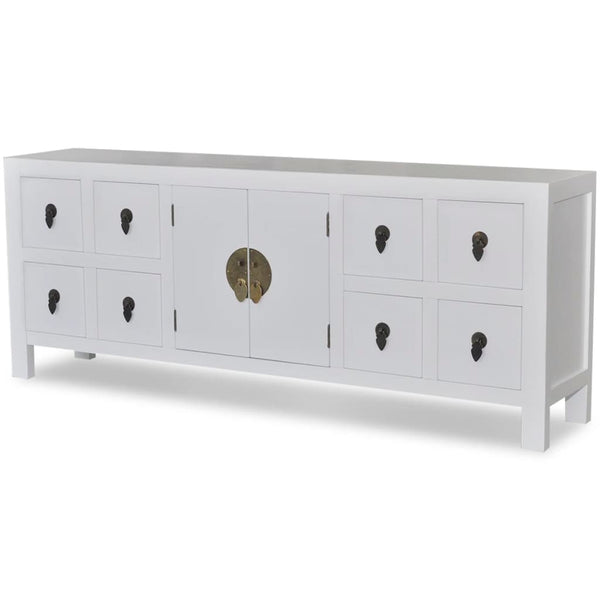 vidaXL Sideboard Wood Asian Design 8 Drawers 2 Doors