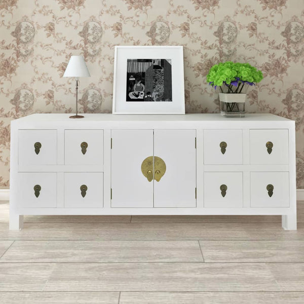 vidaXL Sideboard Wood Asian Design 8 Drawers 2 Doors