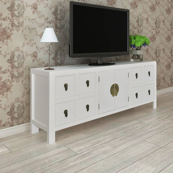 vidaXL Sideboard Wood Asian Design 8 Drawers 2 Doors
