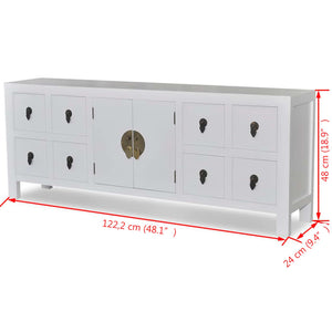 vidaXL Sideboard Wood Asian Design 8 Drawers 2 Doors