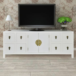 vidaXL Sideboard Wood Asian Design 8 Drawers 2 Doors