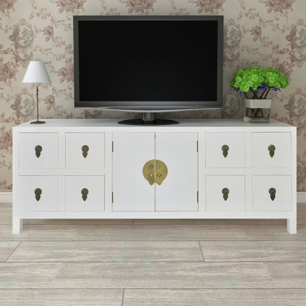 vidaXL Sideboard Wood Asian Design 8 Drawers 2 Doors