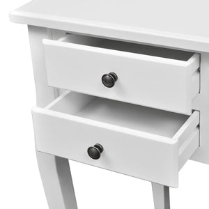 French Wooden Desk with Curved Legs 5 Drawers