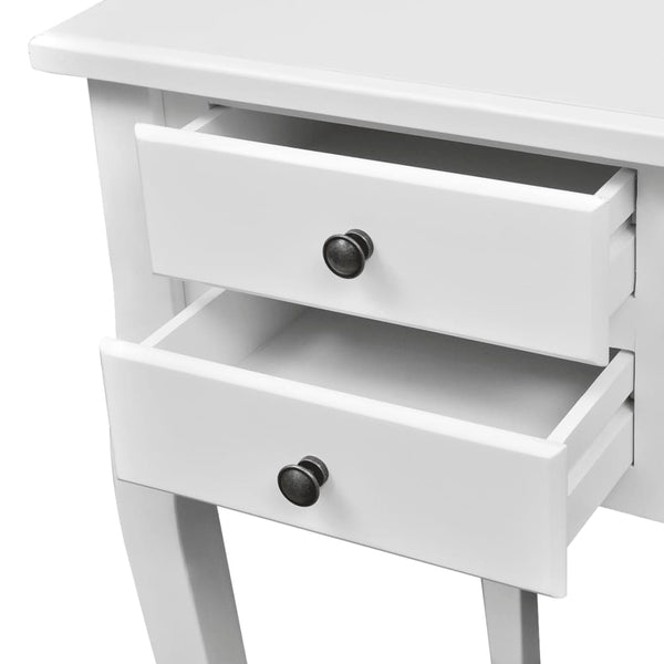 French Wooden Desk with Curved Legs 5 Drawers