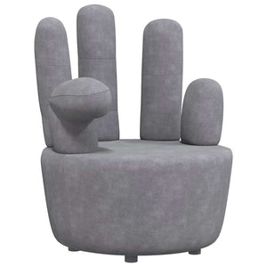 vidaXL Armchair Hand-Shaped Grey Velvet